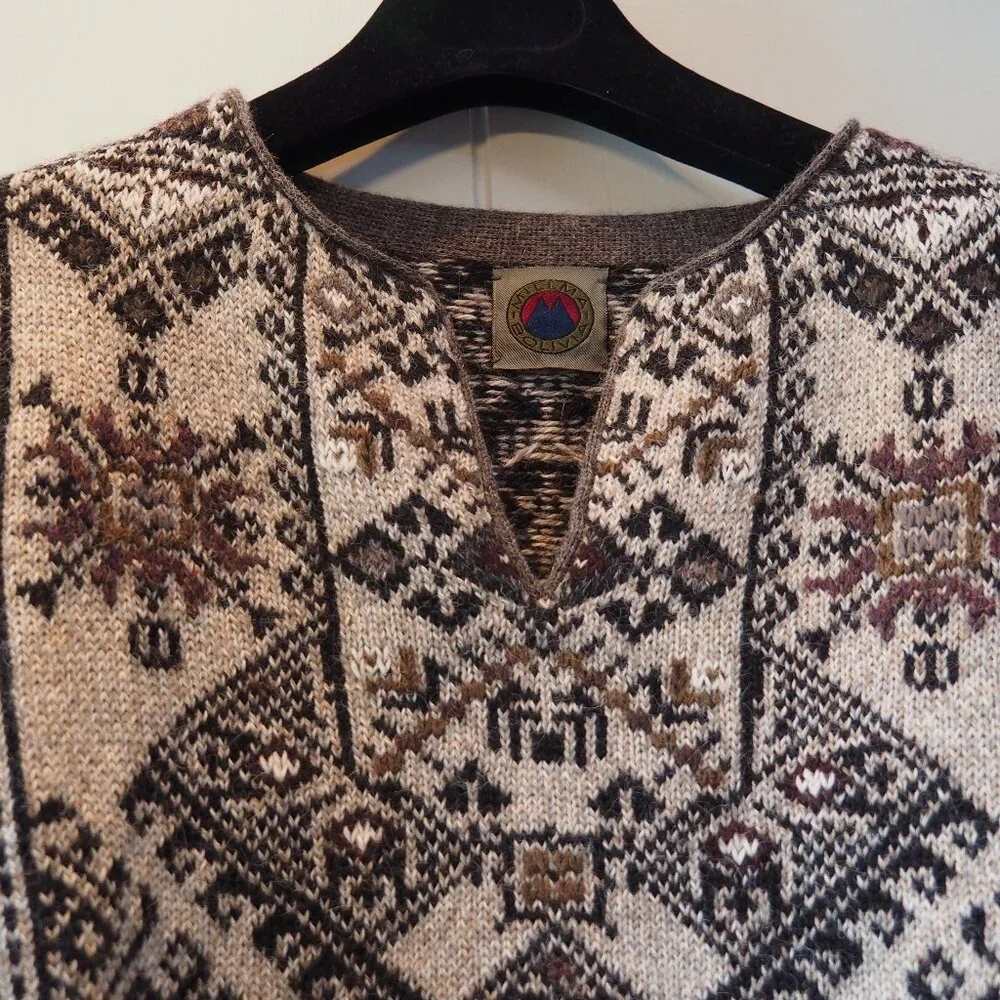 Women's 100% Hand Loomed Alpaca Pullover Sweater - Millma Bolivia Size Small - Picture 4 of 8